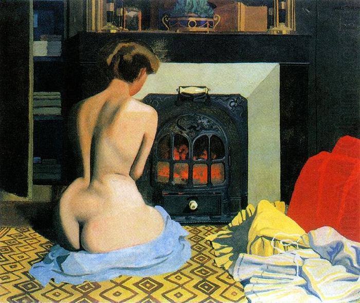 Felix  Vallotton Naked Woman Before Salamander Stove oil painting picture